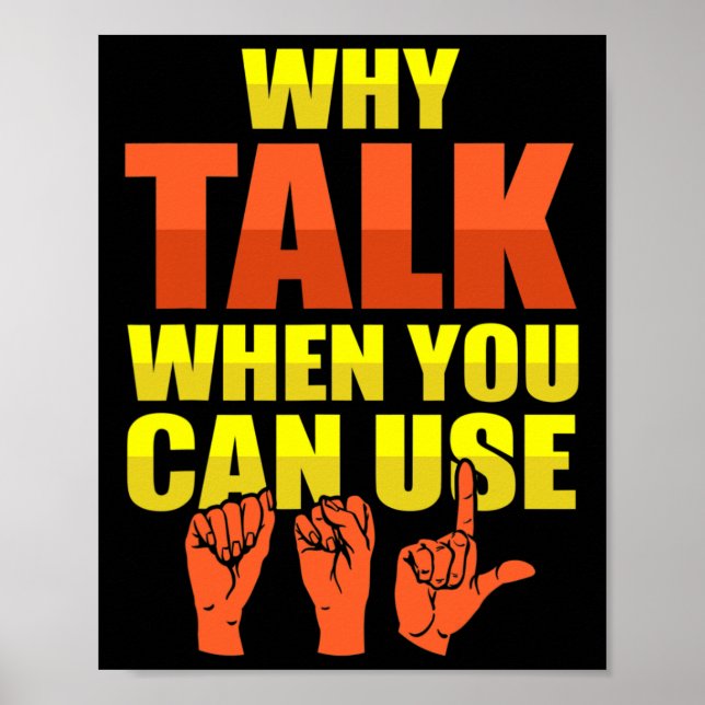 Poster Língua de Sinais Conscientização de Surdos e ASL (Frente)