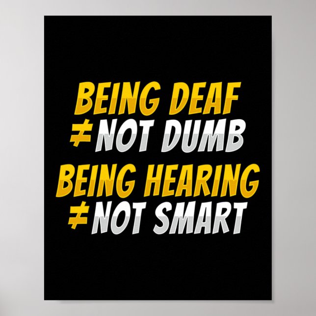 Poster Língua Gestual Asl Conscientização Perda Auditiva  (Frente)