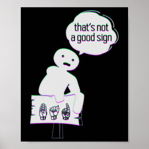 Poster Linguagem de Sinais ASL American Fala Consciência 