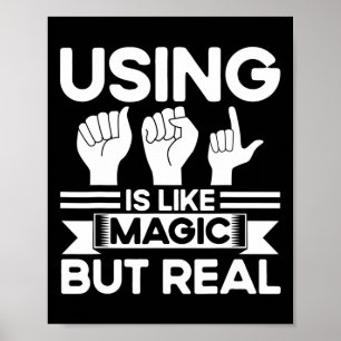 Poster Linguagem de Sinais Asl Asl Como Magia Mas Real Su