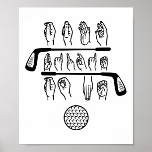 Poster Linguagem De Sinais Fale Birdie Comigo Golf Golfer