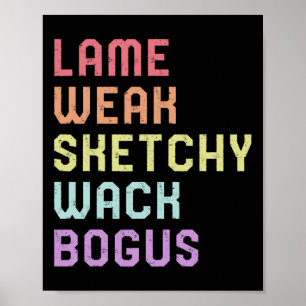 Poster Linguagem de Sinais Lame Fraco Camiseta de Gíria A