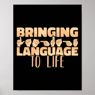 Poster Linguagem De Sinais Trazendo O Idioma Para A Vida