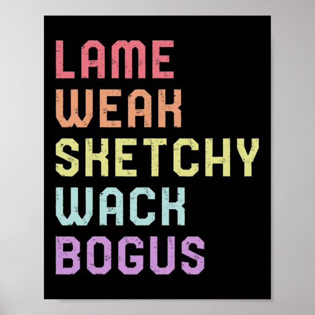 Poster Linguagem de Sinal Lame Weak Slang ASL Tee Surdo A (Frente)