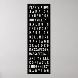 Póster Linha arte da estrada de trilho LIRR de Long