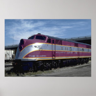 Poster Linha atlântica EMD E-6A da costa, vintage dos