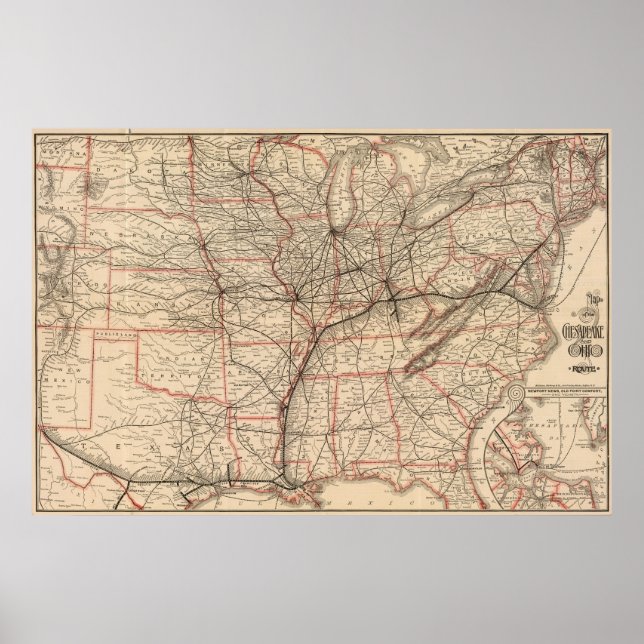 Poster Linha Chesapeake e Ohio (Frente)