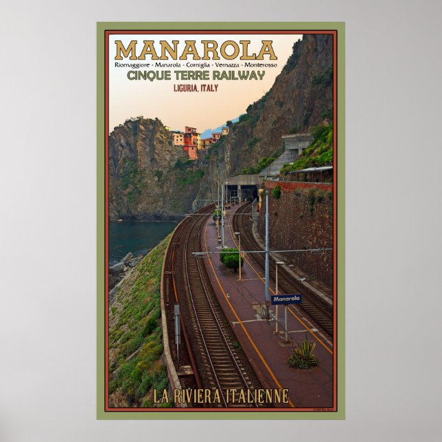 Póster Linha Cinque Terre em Manarola (Frente)
