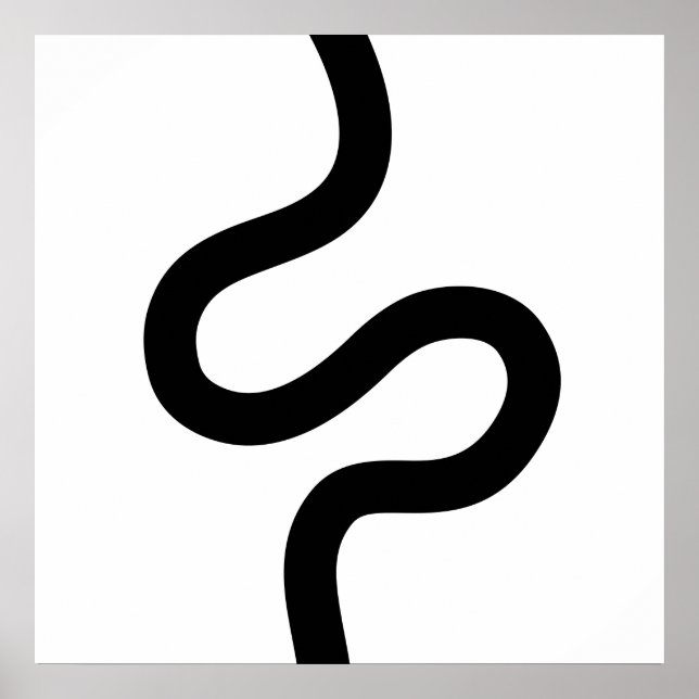 Poster Linha Curvy 02 - Preto em Branco (Frente)