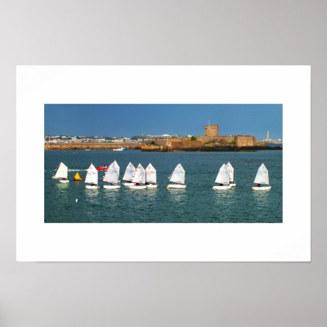 Póster Linha de barcos Optimist (Frente)