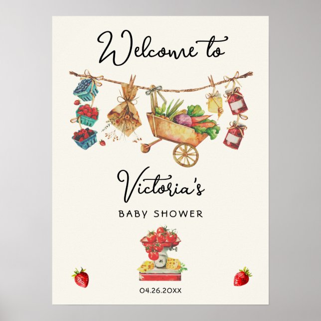 Poster Linha de Chá de fraldas do Mercado dos Agricultore (Frente)