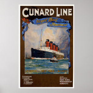 Poster Linha de Cunard - Lusitania