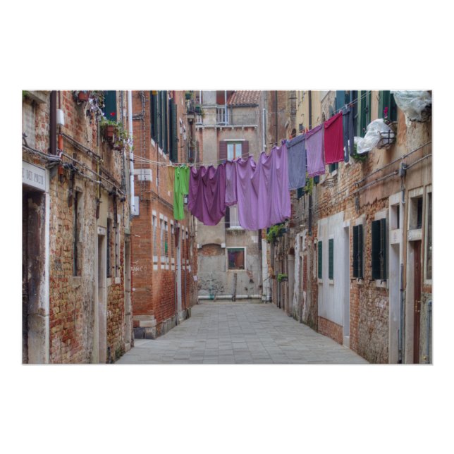 Póster Linha De Fechamento Em Veneza Itália (Frente)