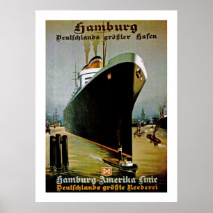 Poster Linha de Hamburgo-Amerika