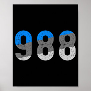 Poster linha de prevenção 988 conscientização sobre saúde