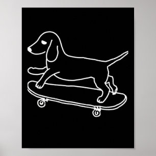 Poster Linha de skate de Dachshund Chiweenie Wiener Dog 