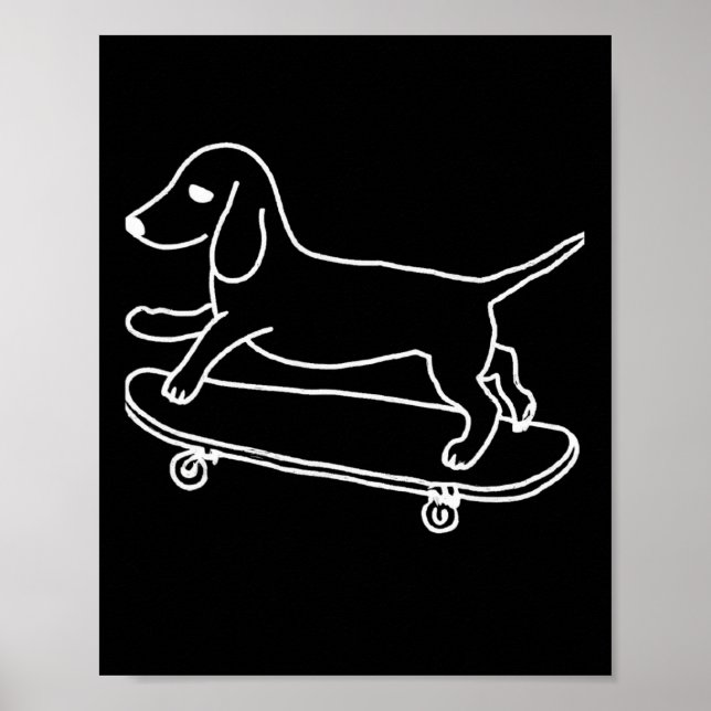 Poster Linha de skate de Dachshund Chiweenie Wiener Dog  (Frente)