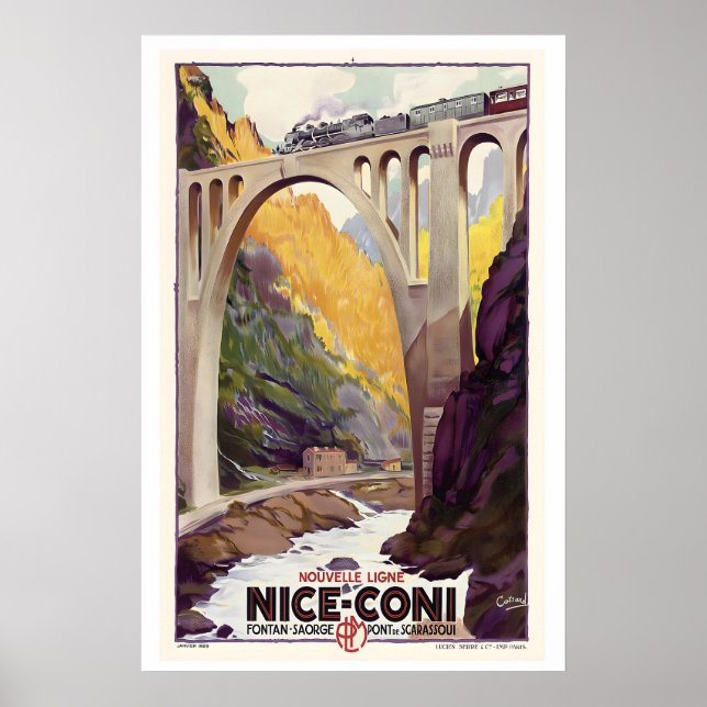 Poster Linha de Trem Nice a Coni Fontan-Saorge Scarassoui (Frente)