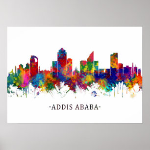 Poster Linha do horizonte Addis Ababa Etiópia