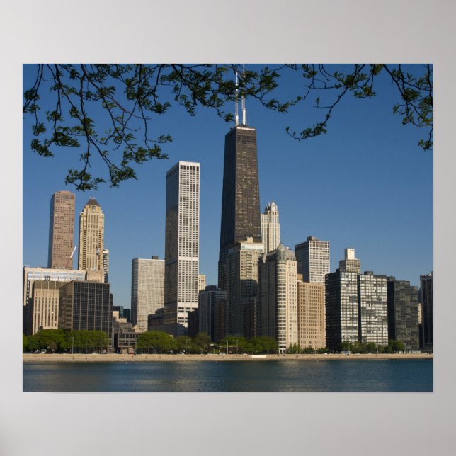 Póster Linha do horizonte de Chicago e Lago Michigan, Lag (Frente)