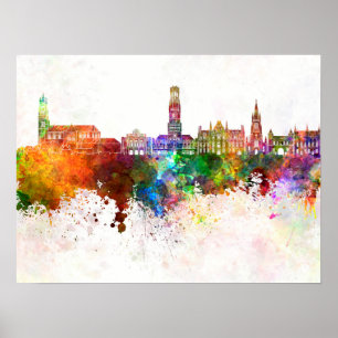 Poster Linha do horizonte de cor d'água