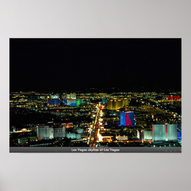Póster Linha do horizonte de Las Vegas em Las Vegas (Frente)