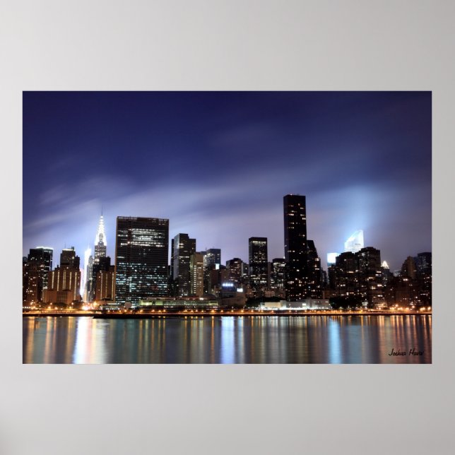 Póster Linha do horizonte do centro de Manhattan (Frente)