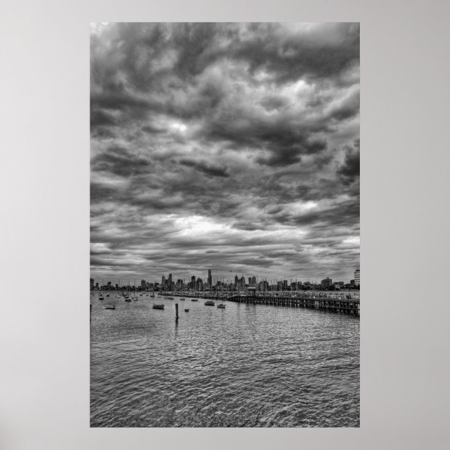 Póster Linha do horizonte Melbourne, de Ruas. (Frente)