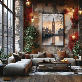 Poster Linha do horizonte Minimalista de Londres - Tons S