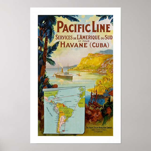 Poster Linha do Pacífico Panamá (Frente)