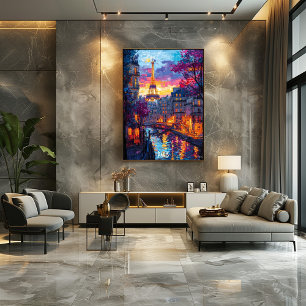 Poster Linha do Skyline da Cidade Moderna de Paris - Post