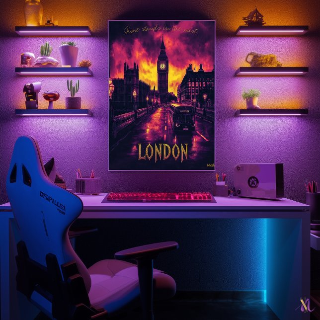 Poster Linha do Skyline de Londres - Arte Monocromática d (Criador carregado)