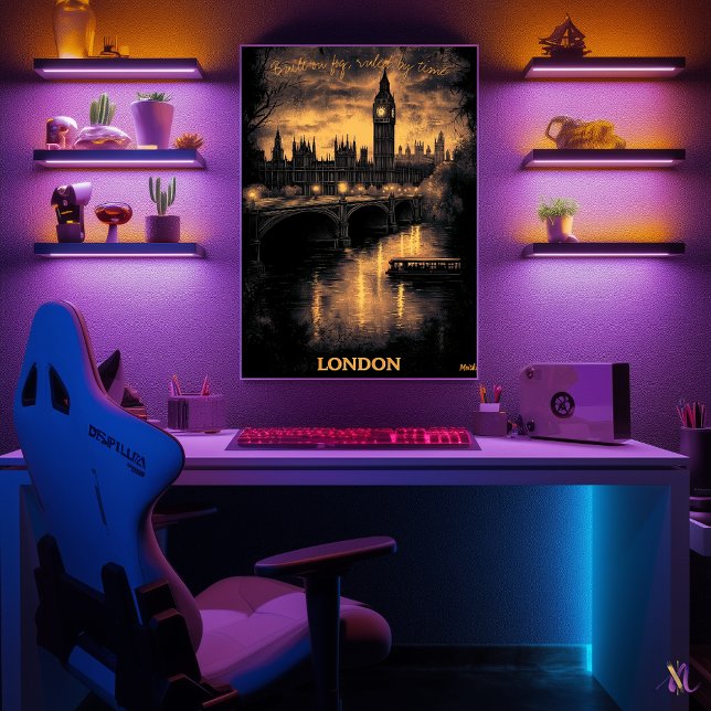 Poster Linha do Skyline de Londres - Arte Monocromática d (Criador carregado)
