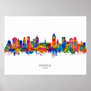 Poster Linha do Skyline do Canadá Montreal