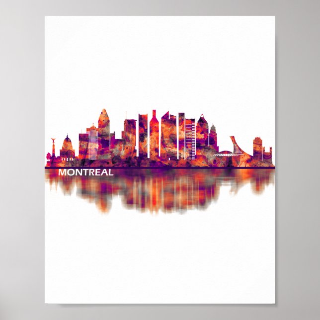 Poster Linha do Skyline do Canadá Montreal (Frente)
