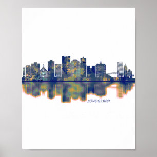 Poster Linha do Skyline Long Beach