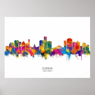 Poster Linha do Skyline na África do Sul de Durban
