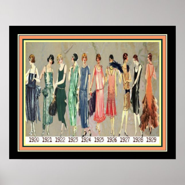 Poster Linha do tempo da moda Deco Roaring 2001 16 x20 (Frente)