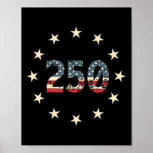 Poster Linha do Tempo de 250 Anos 1776–2026 Histórica Pat