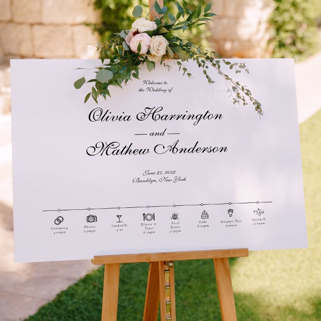 Poster Linha do Tempo de Casamento de Script Formal Elega (Criador carregado)