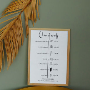 Póster Linha do tempo de Casamento Moderno Minimalista