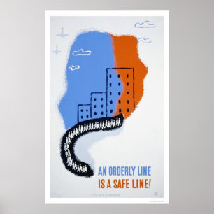 Póster Linha em ordem defesa civil WPA 1941