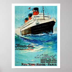 Poster Linha francesa ~ ss Paris