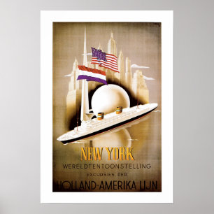 Póster Linha New York de Holland América