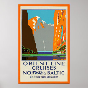 Poster Linha ~ Noruega & Báltico de Oriente dos cruzeiro
