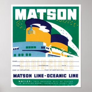 Póster Linha Oceânica Matson