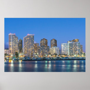 Poster Linha Skyline da Cidade de Waikiki