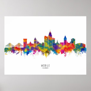 Poster Linha Skyline do Alabama