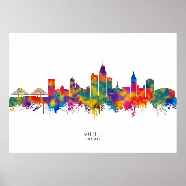 Poster Linha Skyline do Alabama (Frente)