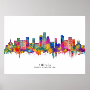 Poster Linha Skyline Kinshasa RD Congo